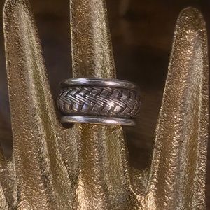 Vintage Lois Hill Sterling Silver Basketweave Ring